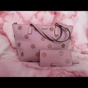 *SOLD*Pink polka dot Kate Spade purse with wallet